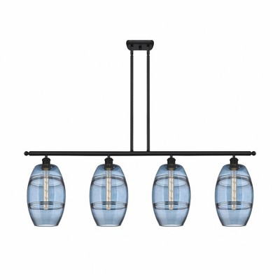 Vaz - 4 Light Stem Hung Island In Industrial Style-10.38 Inches Tall and 48 Inches Wide