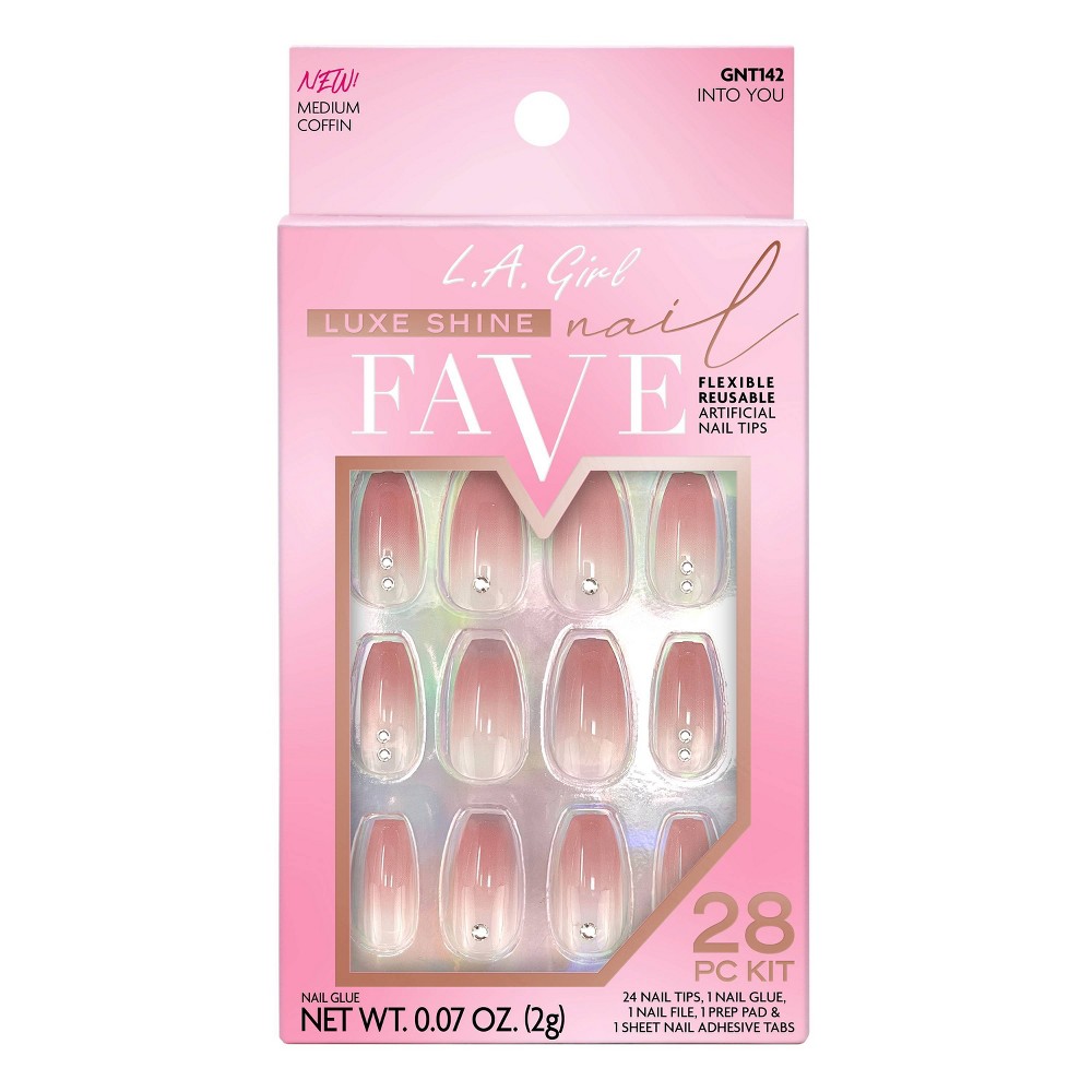 L.A. Girl 28pc Luxe Shine Fave Artificial Nail - Into You - 28pc