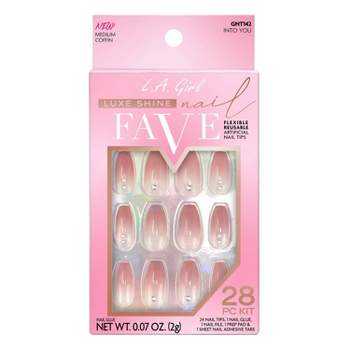 L.A. Girl 28pc Luxe Shine Fave Artificial Nail - Into You - 28pc