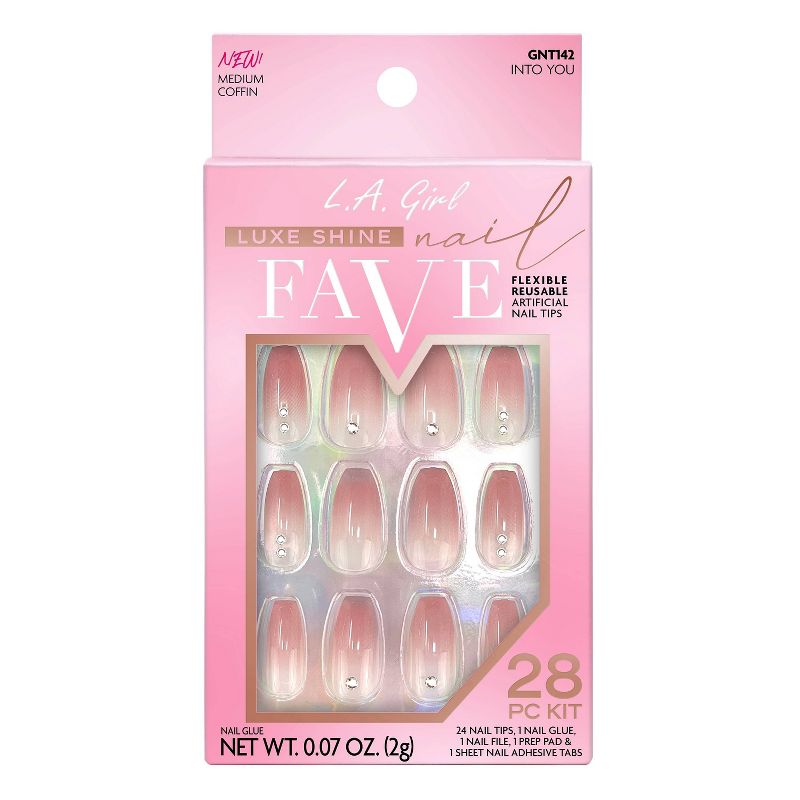 L.A. Girl 28pc Luxe Shine Fave Artificial Nail - Into You - 28pc, 1 of 14