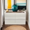 Hommoo 55" 6 Drawer Dresser with Glass Top White - 2 of 4