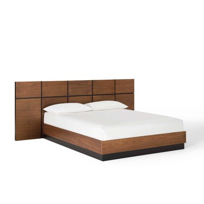 Queen Caima Platform Bed Walnut - Modway