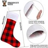 Aoibox 6 Pack 18 Inch Large Red Black Buffalo Plaid Christmas Stockings Bulk Fireplace Hanging Stockings for Family Holiday Decor - 2 of 4