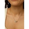14K Gold Plated Interlock Pendant Necklace, Dainty Circle Link Chain for Women - 2 of 4