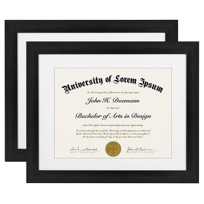 Diploma Frame - Made of MDF- Shatter Resistant Glass Horizontal and Vertical Formats and Acid Free - Variety of Sizes & Multipacks   - Americanflat