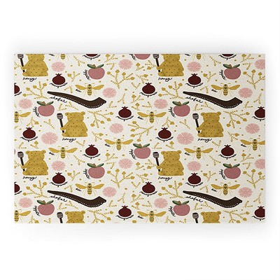 Marni Honey Bear Bee Shofar Pomegranate Apple 36" x 24" Welcome Mat - Society6