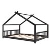 NicBex Twin/Full Size Montessori Toddler Floor Bed with House-Shaped Design for Kids/Boys/Girls,Wood Slats Support,No Box Spring Needed,Easy Assembly - 3 of 4