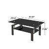 QingMoon 2-Tier Coffee Table Tempered Glass Top with Metal Legs Modern Small Coffee Tables for Livingroom - 3 of 4