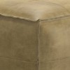 Erving Square Pouf Distressed Sandcastle - Wyndenhall: Genuine Buffalo Leather, No Assembly Required - image 3 of 4