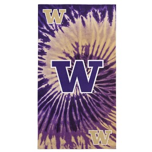 NCAA Washington Huskies Tie Dye Beach Towel 30 x 60 inches - 1 of 4