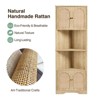 67" H Tall Corner Cabinet, Rattan Storage Cabinet with Adjustable Shelves - 4 of 4
