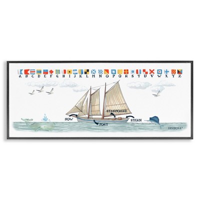 Stupell Industries Nautical Sailing Flags Educational, 30" x 13"
