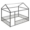CAVINAS Twin/Full Size Bed Frame with House Roof & Fences,Metal Floor Bed for Kids Room,Bedroom - 3 of 4