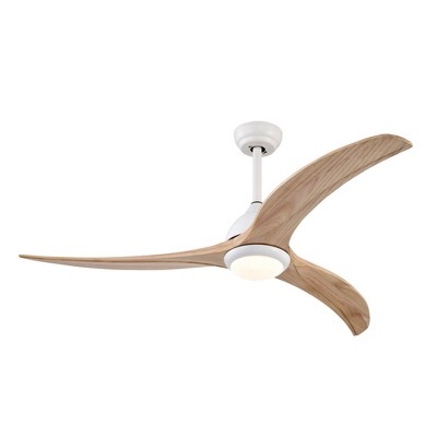 Chic Crate 52" Flush Mount Ceiling Fan with Light & Remote, Solid Wood Blades, Reversible Quiet Motor, 6-Speed