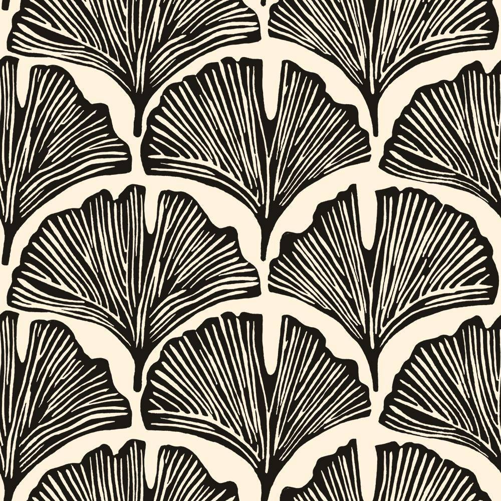 Photos - Wallpaper Tempaper Novo Gratz Feather Palm Zebra Black Peel and Stick 