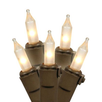Brite Star 100ct Mini Christmas Lights White - 49.6' Brown Wire