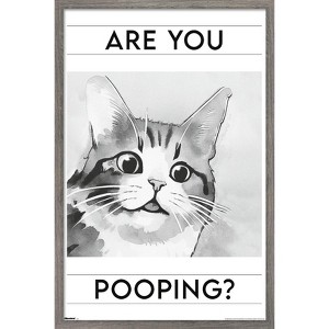 Trends International Reinders: Animals - Are You Pooping? Framed Wall Poster Prints - 1 of 4