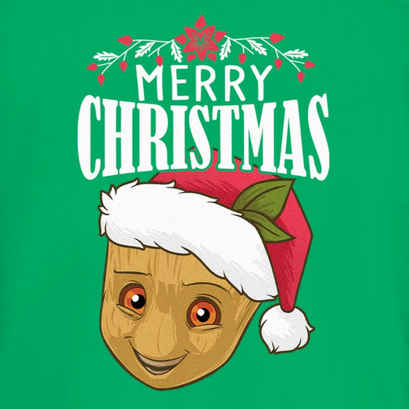 Juniors Womens Marvel: Guardians of the Galaxy Baby Groot Merry Christmas T-Shirt, 2 of 5
