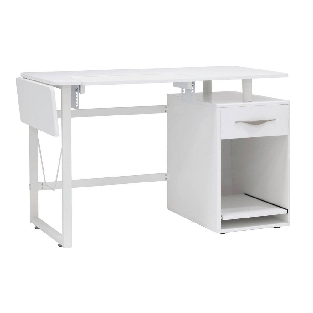 Photos - Other Furniture Pro-Line Sewing Table with Side Panel White - Sew Ready
