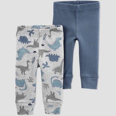 Image of Baby Boys' 2pk Dino Pull-On Pants - Just One You® made by carter's Gray/Blue 9M