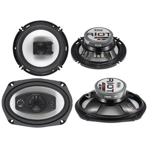 Boss Riot R94 6x9-Inch 500 Watt 4-Way Car Speaker and Boss R63 6.5-Inch 300 Watt 3-Way Coaxial Car Audio Speakers - 1 of 4