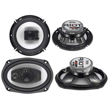 Boss Riot R94 6x9-Inch 500 Watt 4-Way Car Speaker and Boss R63 6.5-Inch 300 Watt 3-Way Coaxial Car Audio Speakers