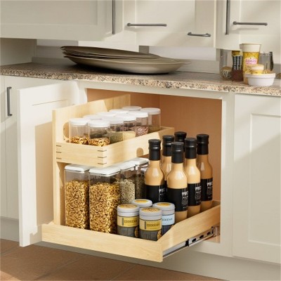 LunaLulinlk Under Sink Organizers and Storage 22½" W x 21" D, Adjustable Pull Out Cabinet organizer