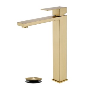 Cobbe Single-Hole Installation Bathroom Vessel Sink Faucet Single Handle with Pop-Up Drain Faucet Brushed Gold - 1 of 4