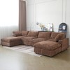 157" Modular Sectional Sofa,Faux Rabbit Fur Cloud Sofa Set,U Shaped Sofa Couch with Storage Ottoman,Down Filled Deep Seat,Removable & Washable Covers - 3 of 4