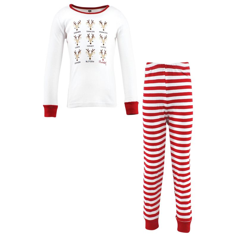 Hudson Baby Infant and Toddler Cotton Pajama Set, Santas Reindeer, 1 of 5
