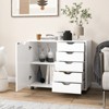 Tangkula 5-Drawer Modern Mobile Side Cabinet Lateral Filing Storage Chest with Wheels - 2 of 4