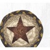 Earth Rugs Gold Star Printed Coaster – 5"x5" Hand-Braided Jute with Country Primitive Americana Star Design - 2 of 3