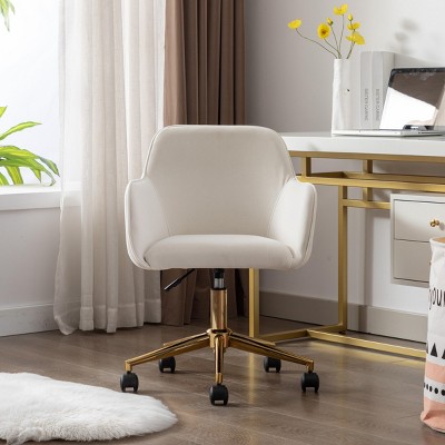 Velvet Task Chair with Wheels, Modern Height Adjustable Swivel Home Office Desk Chair – The Pop Home