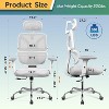 Ergonomic Big and Tall Office Chair, Adjustable Mesh Desk Chair with Lumbar Support and Armrests, Reclining for Long Hours - 2 of 4