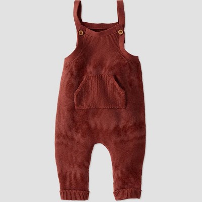 little Planet By Carter's Baby Organic Cotton Sweater Overalls - Copper Newborn