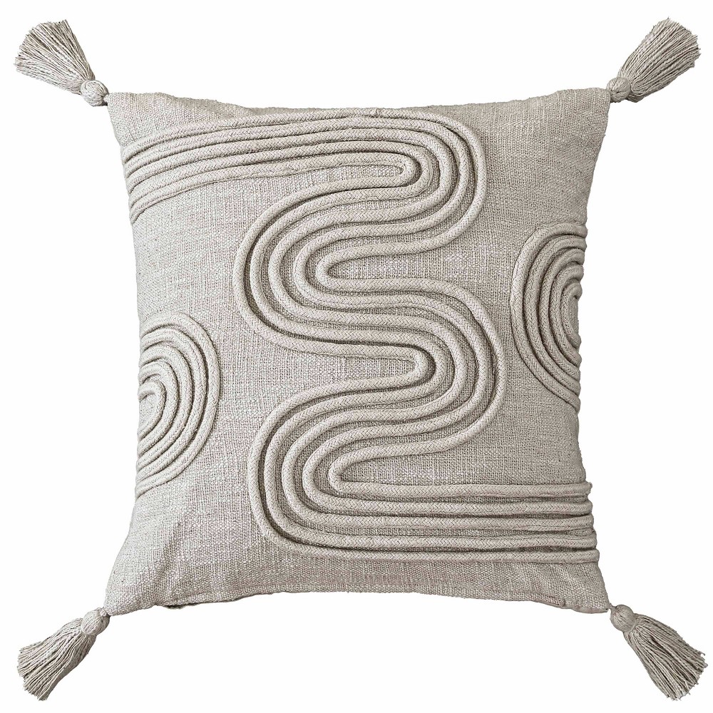 Photos - Pillow 20"x20" Oversize Lyra Square Throw  Light Gray - Crescent & Starligh