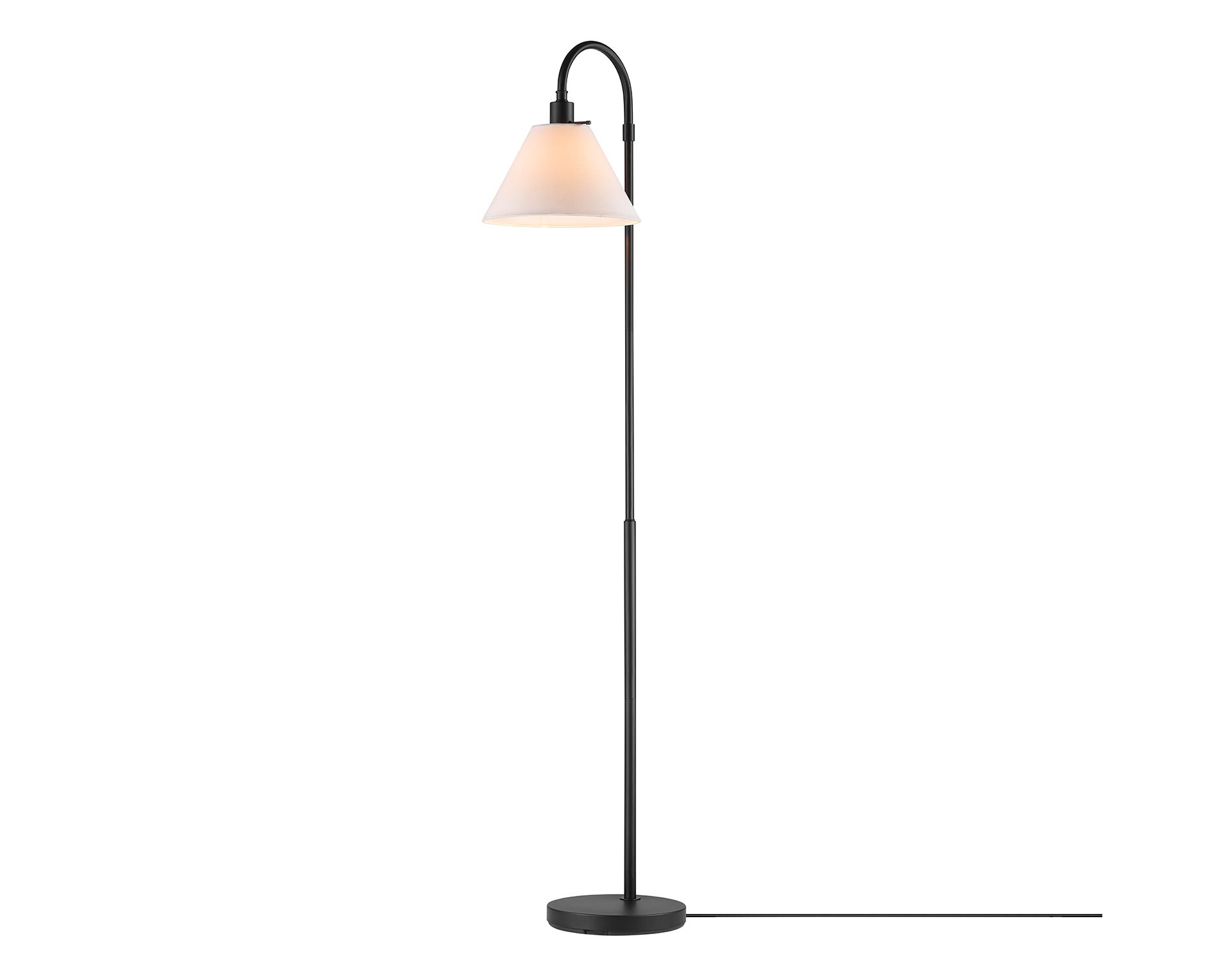 Globe Electric 62" Matte Black Floor Lamp with White Shade