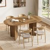 Tribesigns 63" Oval Dining Table for 4-6, Sturdy MDF Farmhouse Kitchen Table with Metal Strip Base, for Living Room, Office, Restaurant - 4 of 4