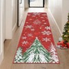 Christmas Area Runner Rugs, Snowflakes Pine Tree Throw Carpet for Living Room Bedroom Kitchen Dining Room Nursery Office Hallway Entryway Decorations - 2 of 4