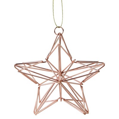 Northlight 4.5" Rose Gold Geometric Wire Star Christmas Ornament