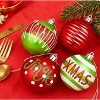 EcoSummer Shatterproof 2.36" Christmas Ball Ornaments, 20-Pack Holiday Baubles for Xmas Tree, Glitter Matte Shiny Decorations, Red & Green - 4 of 4