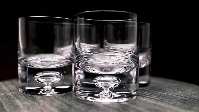 LEMONSODA Crystal Bubble Base Whiskey Glass Tumbler - 9.5oz - Set of 4, 2 of 7, play video