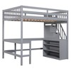 NicBex Full Size Loft Bed with L-Shaped Desk,Attached Storage Staircase,Space-Saving Loft Bed with 3-Tier Storage Shelves,Loft Bed for Kids,Teen - 2 of 4
