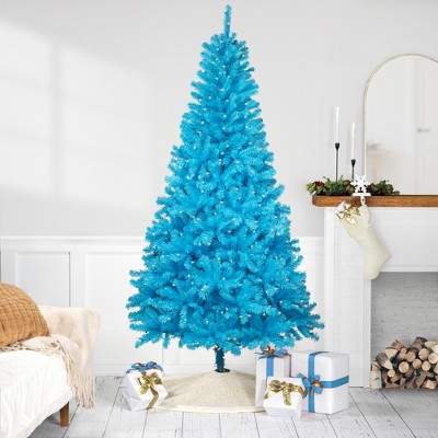 Sky Blue 6' Pre-Lit Pine Christmas Tree with Clear Lights