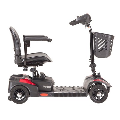 Drive Medical Scout Compact Travel Power Scooter, 4 Wheel, Extended Battery