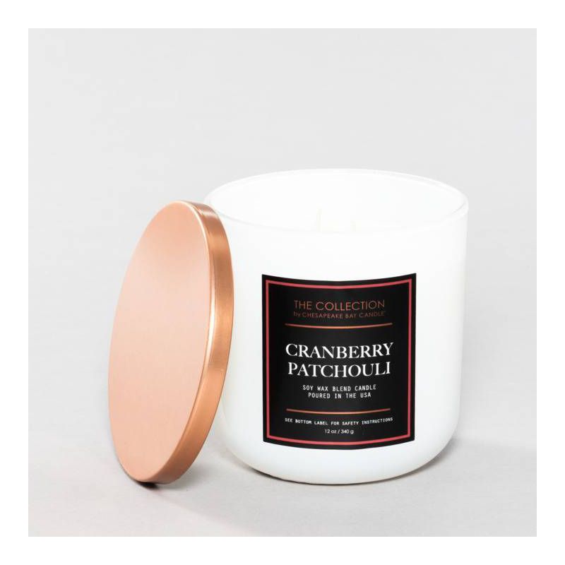 2-Wick White Glass Cranberry Patchouli Lidded Jar Candle 12oz - The Collection by Chesapeake Bay Candle, 4 of 6
