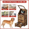 COZONY 35" Tall Pet Food Storage Cabinet with Flip Top, Feeding Station with 2 Elevated Dog Bowls & Large Pet Toy Organizer for Dogs - 4 of 4