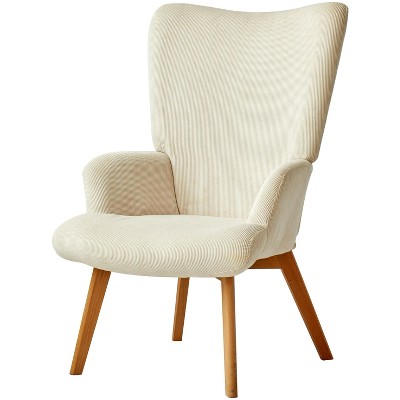 Nordlys Solid Wood and Corduroy Lounge Chair Modern Design Style Upholstery Living Room