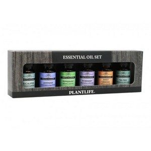 Plantlife Basic Sampler Set 6-pack (Lavender, Tea Tree, Peppermint, Eucalyptus, Rosemary, Sweet Orange) – 100% Pure Therapeutic Grade – 10 ml - 1 of 2