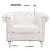 CuisinSmart Accent Chair, Modern Teddy Velvet Upholstered Sofa Chair with Tufted Back, Max Capacity 300LBS,22.4" Cozy White Arm Chair - 4 of 4